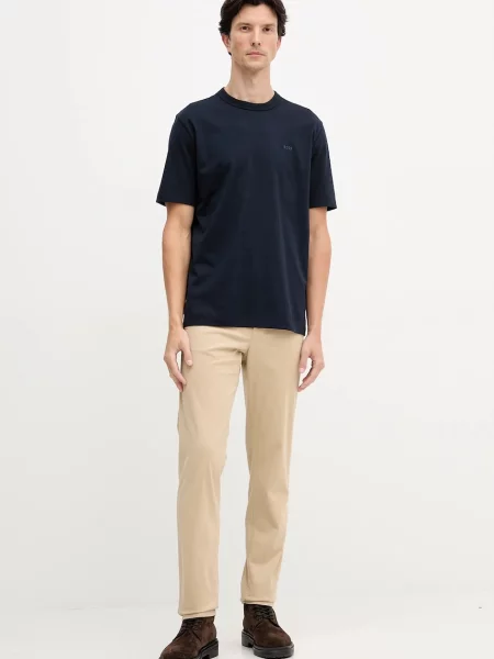 Меланжевая футболка Boss синяя