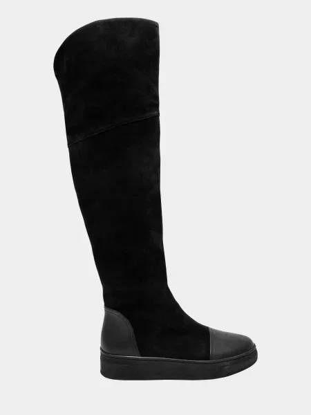 Велюровые ботфорты Enzo Verratti черные