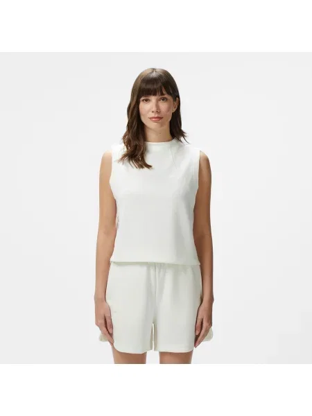 Lacoste T-Shirt Z Okrągłym Dekoltem Bez Rękawów Slim Fit biały