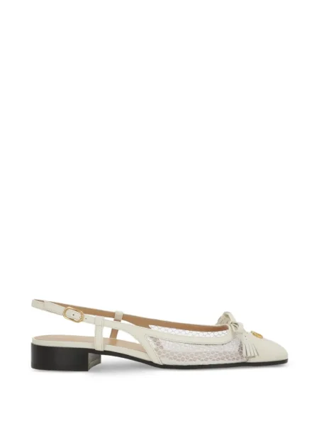 Pantofi cu toc Valentino Garavani cu funde slingback alb