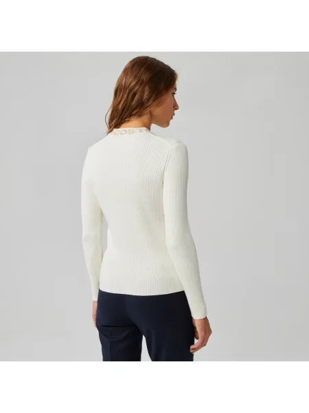 Lacoste Sweter Lacoste biały