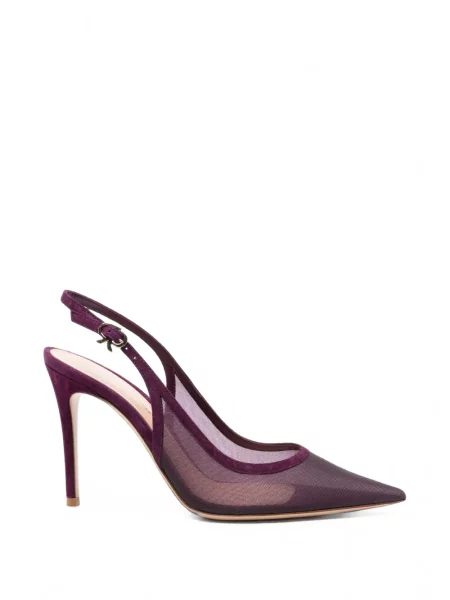 Pantofi cu toc Gianvito Rossi plasă slingback violet