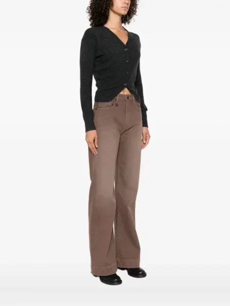 Kardigan R13 z dekoltem w serek szary