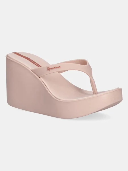 Джапанки Ipanema HIGH FASHION със скосена платформа розово