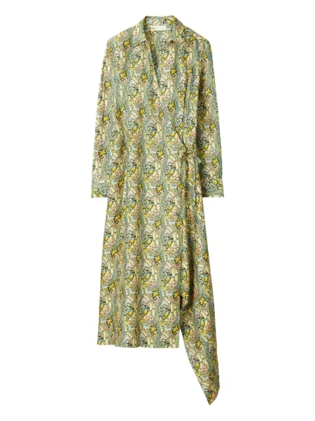 Rochie Tory Burch cu imagine cu model paisley de costum verde
