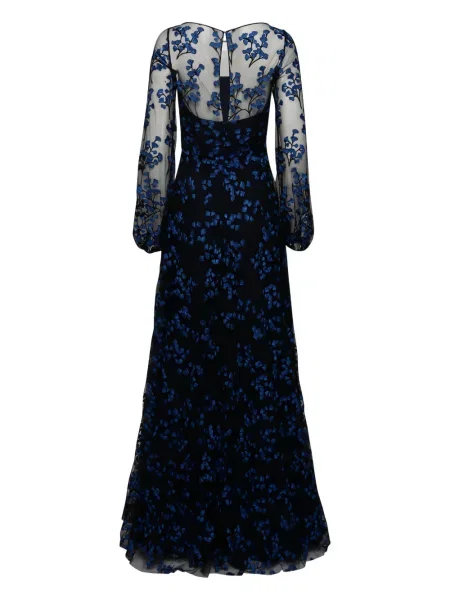 Rochie maxi Naeem Khan cu model floral negru