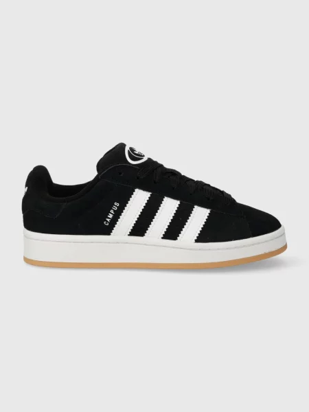 Adidas Originals sneakers din piele întoarsă negru alb