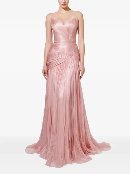 Rochie maxi Iris Serban fără bretele roz