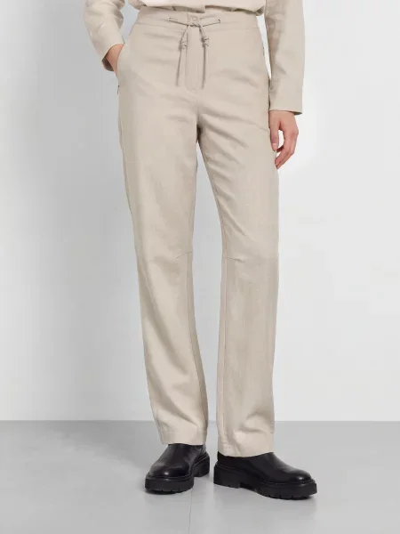 Jeanne Baret Flanelové Kalhoty Hella světle šedá