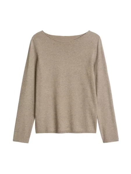 Sweter Marc O'polo wełniany z okrągłym dekoltem beżowy