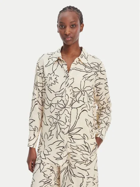 Seafolly Cămașă Hothouse Flowers Écru
