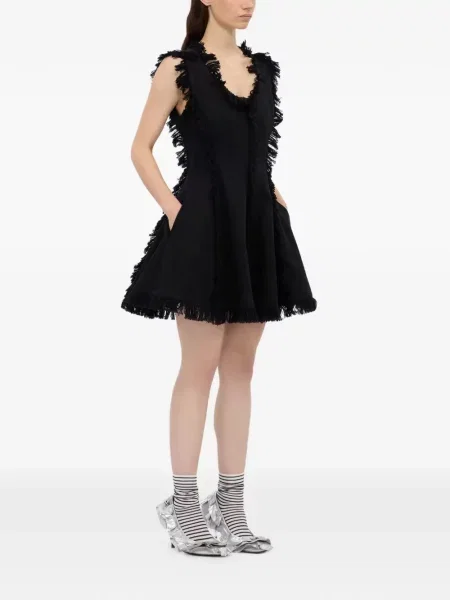 Rochie mini Msgm cu franjuri negru