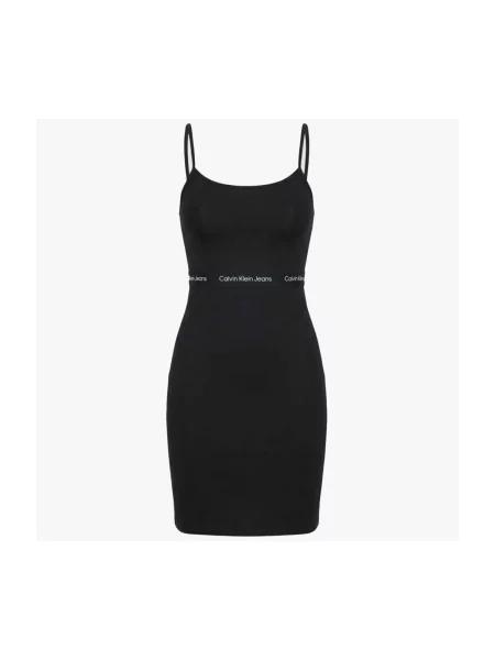 Rochie din denim Calvin Klein Jeans negru