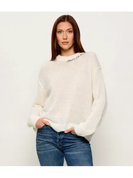 Joop! Jeans Pulover Kumpa cu adaos de lână alb