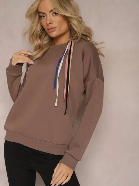 Bluza z Sznurkami i Kapturem Tyche brązowa