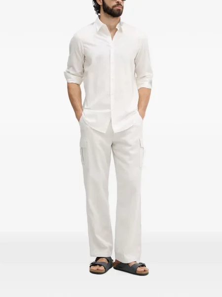 Lung cămașă Armani Exchange cu broderie alb