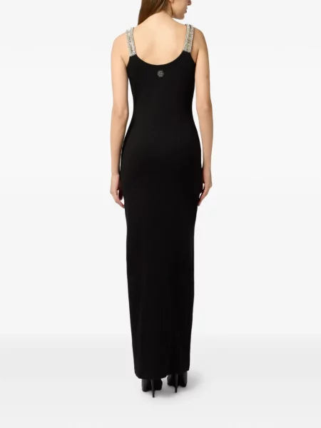 Rochie maxi Philipp Plein cu autograf negru