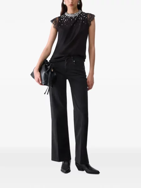Tricou Liu Jo din dantelă negru