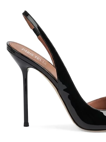 Pantofi cu toc Paris Texas cu vârf deschis slingback negru