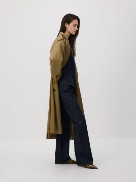 Reserved Джинси кльош з високою посадкою темно-синій сині