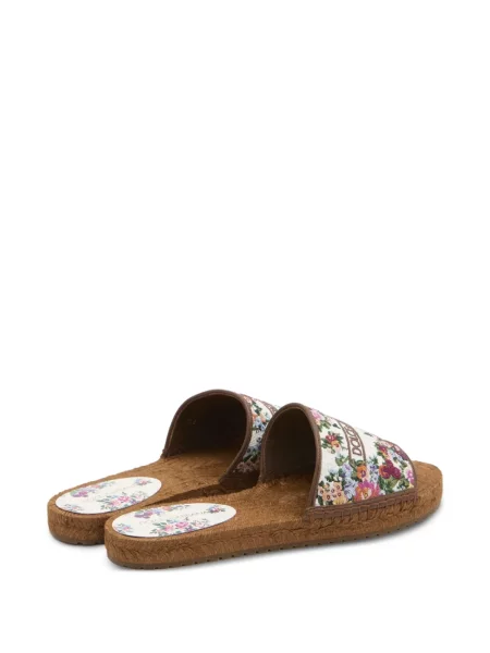 Sandale Dolce & Gabbana cu model floral alb