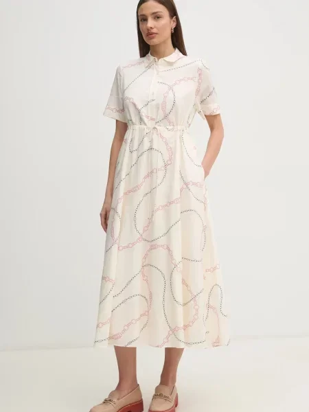 Tommy Hilfiger Рокля тип риза Voile бежов