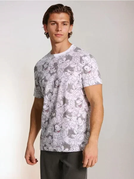 Sinsay koszulka z krótkim rękawem Felix the Cat biały