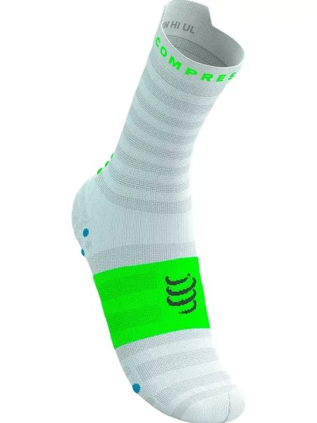 Шкарпетки Compressport Pro Racing Socks Ultralight Run High White/Alloy білі