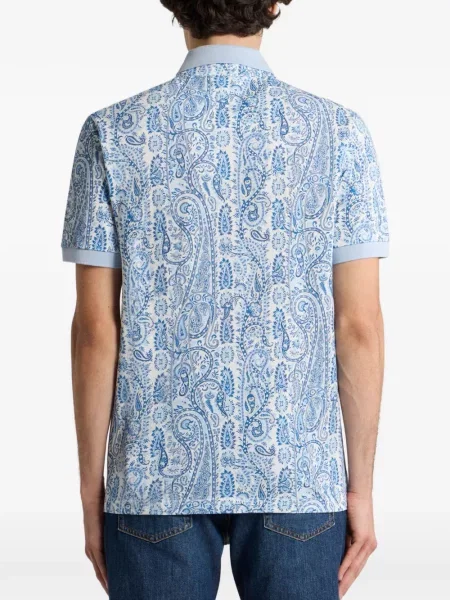Polo Etro cu model paisley albastru