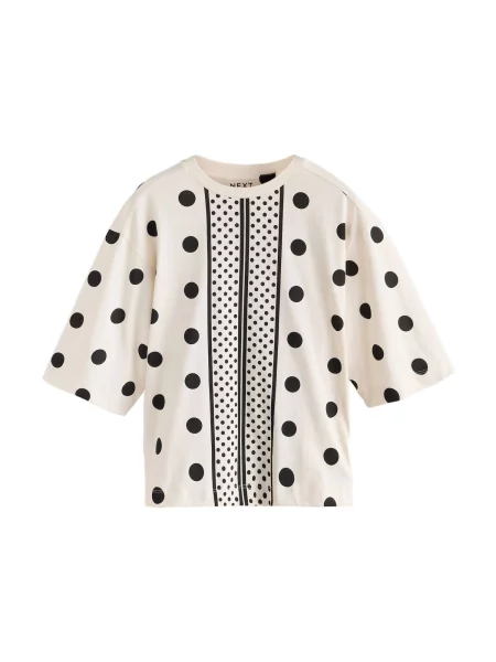 Next Tricou crem negru