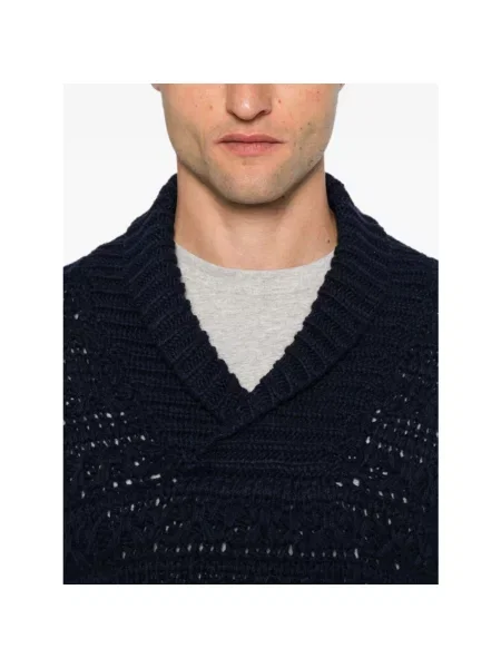 Dzianinowy sweter Canali niebieski