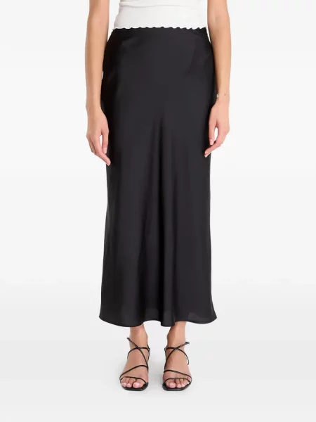 Fusta maxi Guess din satin negru