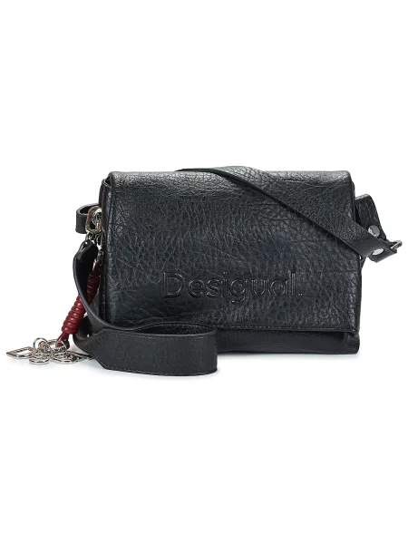 Crossbody torbica Desigual z avtogramom črna