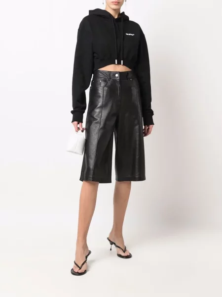 Hanorac cu glugă Off-white cu imagine alb