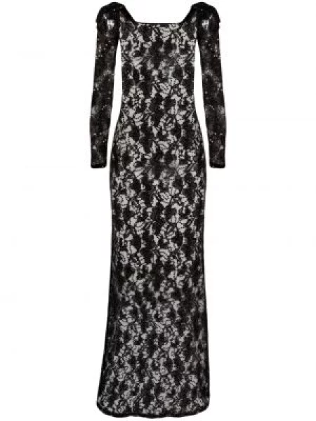 Rochie Nina Ricci cu funde din dantelă negru