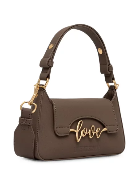 Geantă Love Moschino cu autograf maro