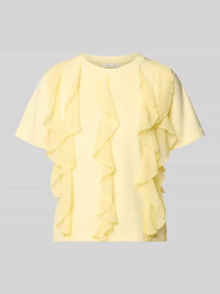 T-shirt z falbanami i okrągłym dekoltem Christian Berg Woman