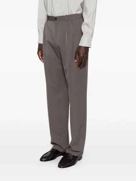 Pantaloni plisați The Row de lână maro