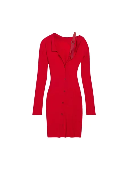 Mała sukienka mini Jacquemus wełniana garniturowa czerwona