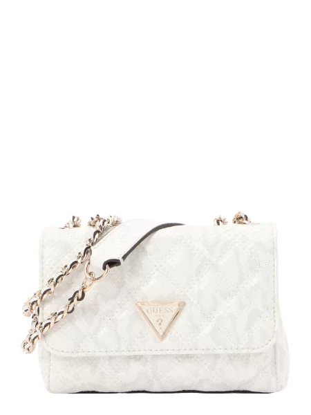Guess Geantă Giully II Mini Crem alb