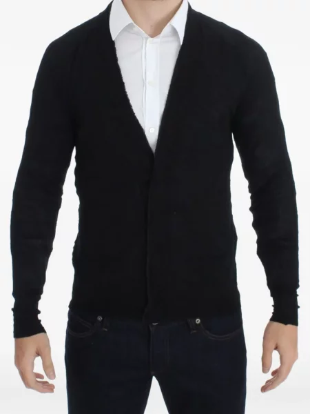 Cardigan Costume National de lână cu decolteu în V negru
