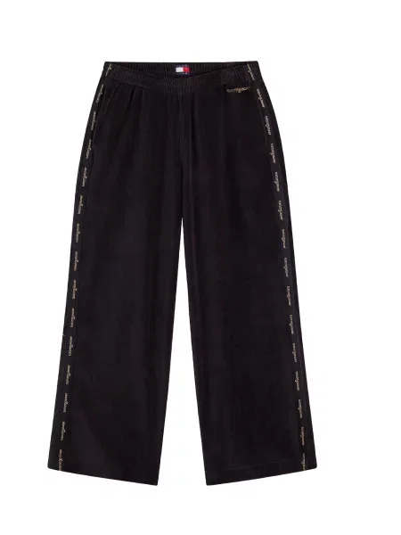 Tommy Jeans Pantaloni galben auriu negru