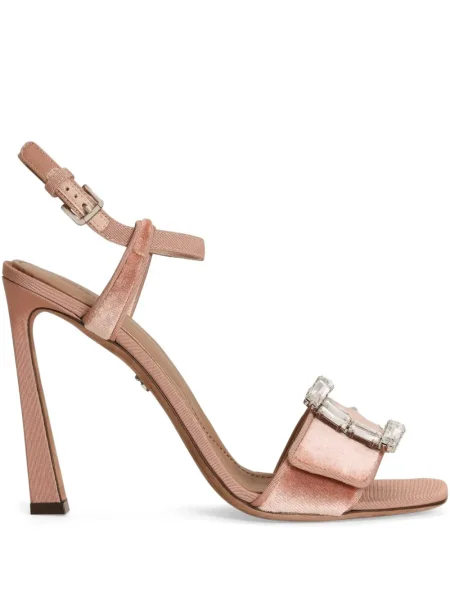 Sandale Dolce & Gabbana cu cataramă de cristal roz