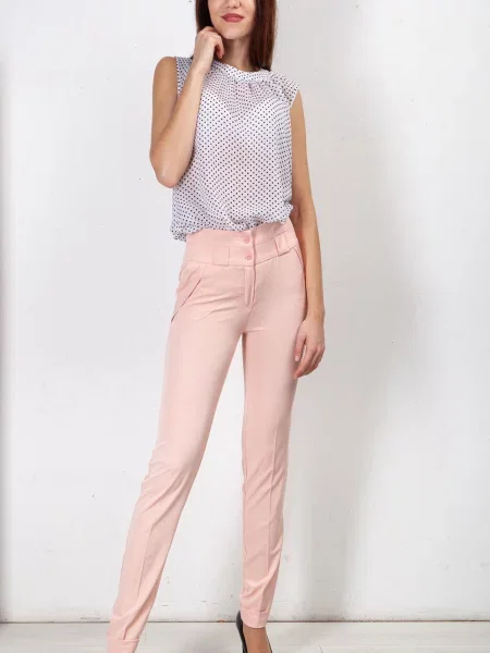 Штани повсякденні LadyLike бавовна/поліестер рожевий