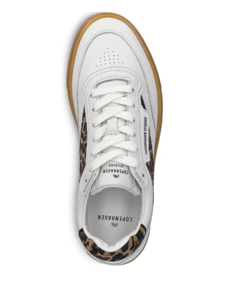 Sneakerși Copenhagen cu imagine cu model leopard alb