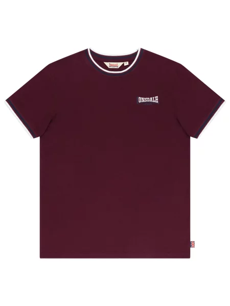 LONSDALE Tricou Quin bleumarin / roșu bordeaux alb