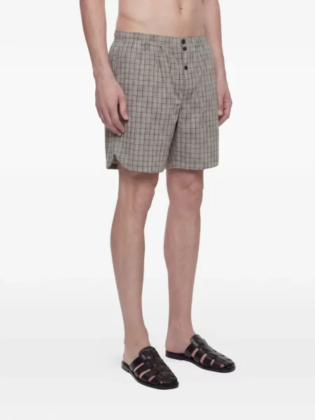 Pantaloni scurți Hed Mayner în carouri maro