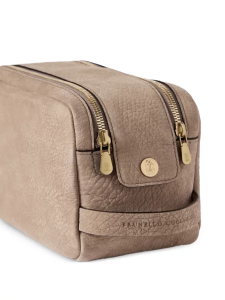 Nubuck καλλυντικών τσάντα Brunello Cucinelli