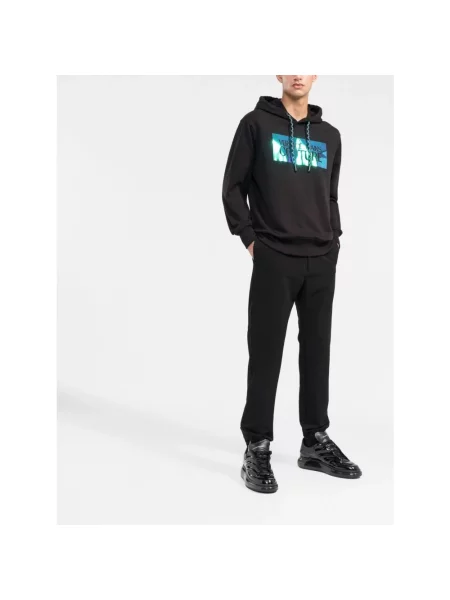 Bluza z kapturem Versace Jeans Couture z kapturem z logo czarna