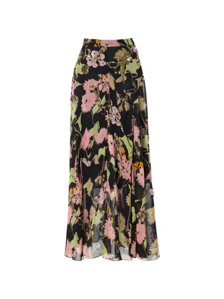 Fustă Temperley London cu paiete cu model floral negru